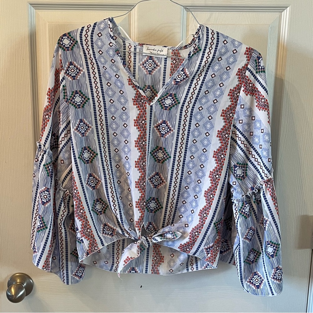 Lavender Field Bohemian V-Neck Women's Top